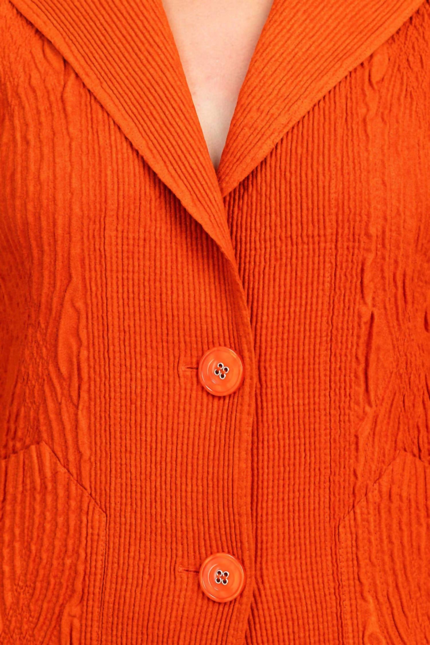 Flair Wear - Notched Collar Faux Suede Jacket