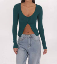 Lucy in the Sky RIBBED FLY-AWAY TOP in the sky ribbed fly away top in teal - women's shirt