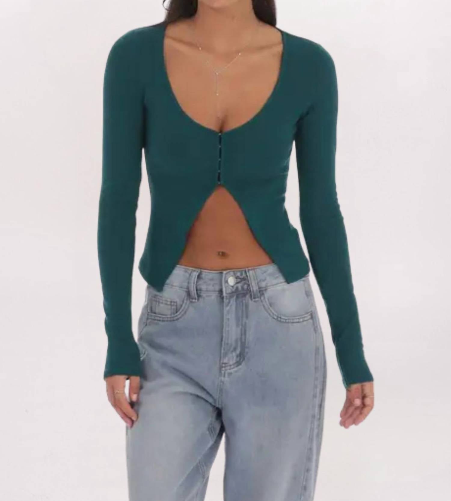 Lucy in the Sky RIBBED FLY-AWAY TOP in the sky ribbed fly away top in teal - women's shirt