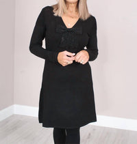 Leo Ugo - Sequined Bow Flared Dress