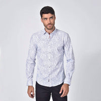 Eight X - Damask Print Button Down Shirt