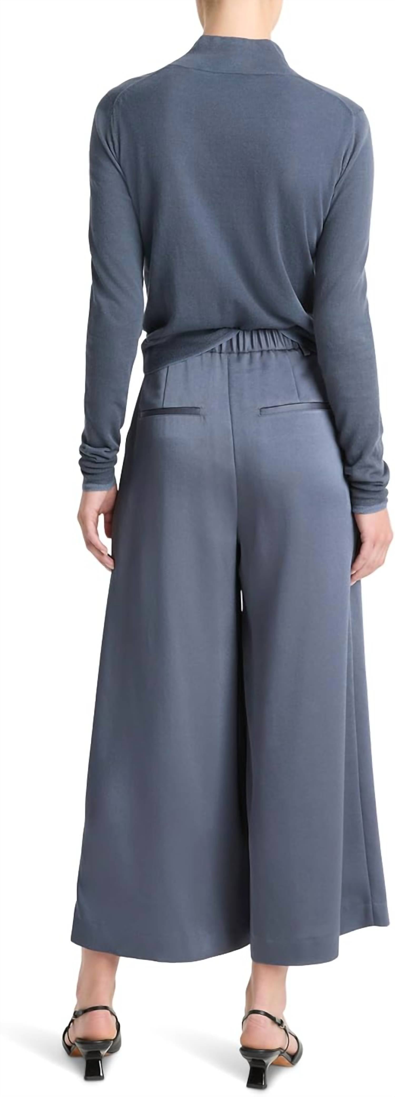 Vince Mid Rise Culotte Trousers in dark water - women's pants - detail view
