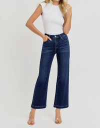 Risen - Tinsley Tummy Control High Rise Crop Wide Jeans