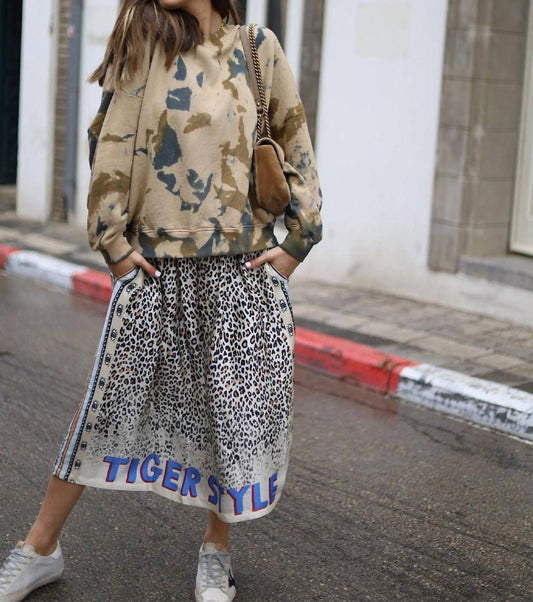 Me369 - Women's Hailey Tiger Print Midi Skirt