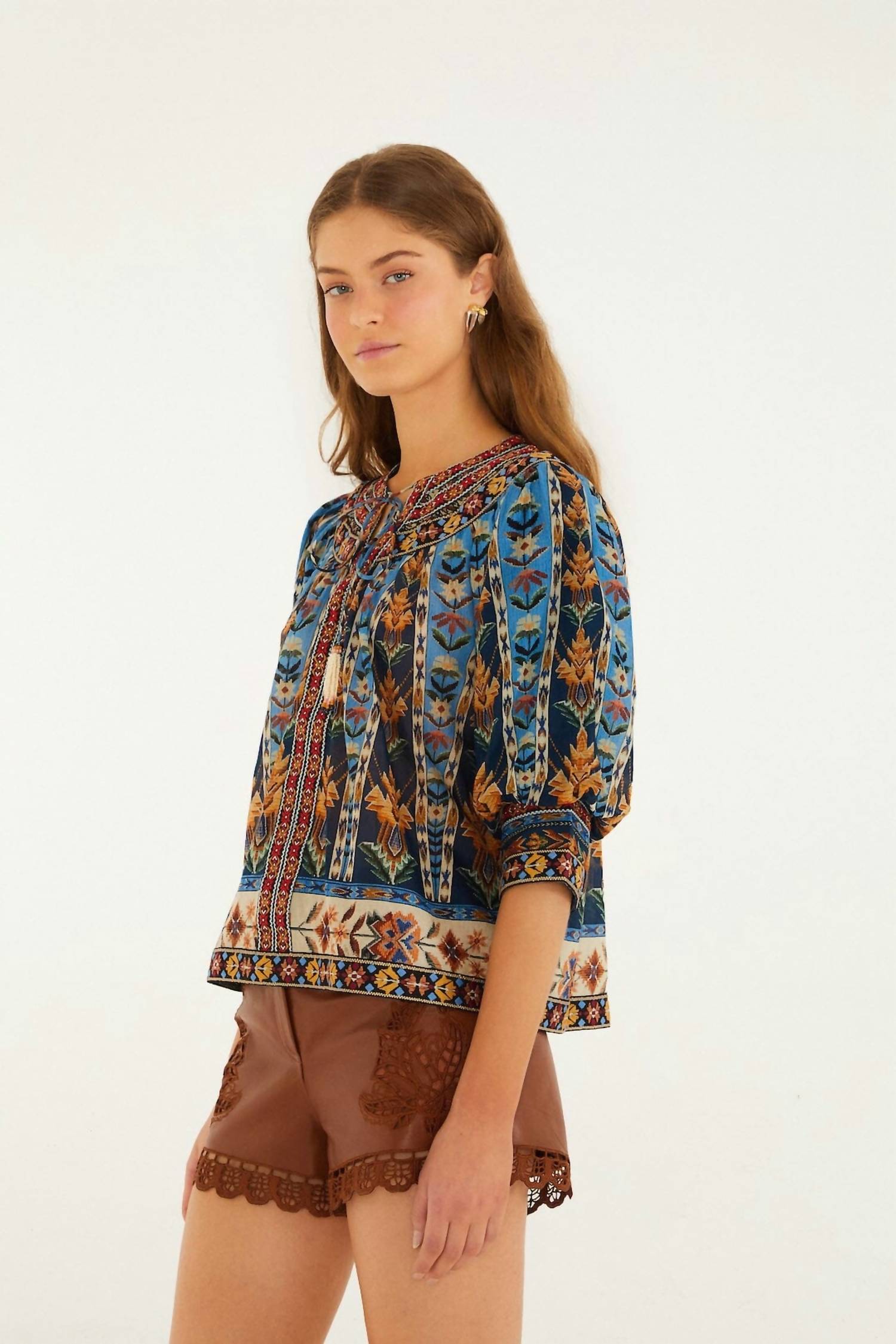 Farm Rio - Embroidered Tapestry Blouse