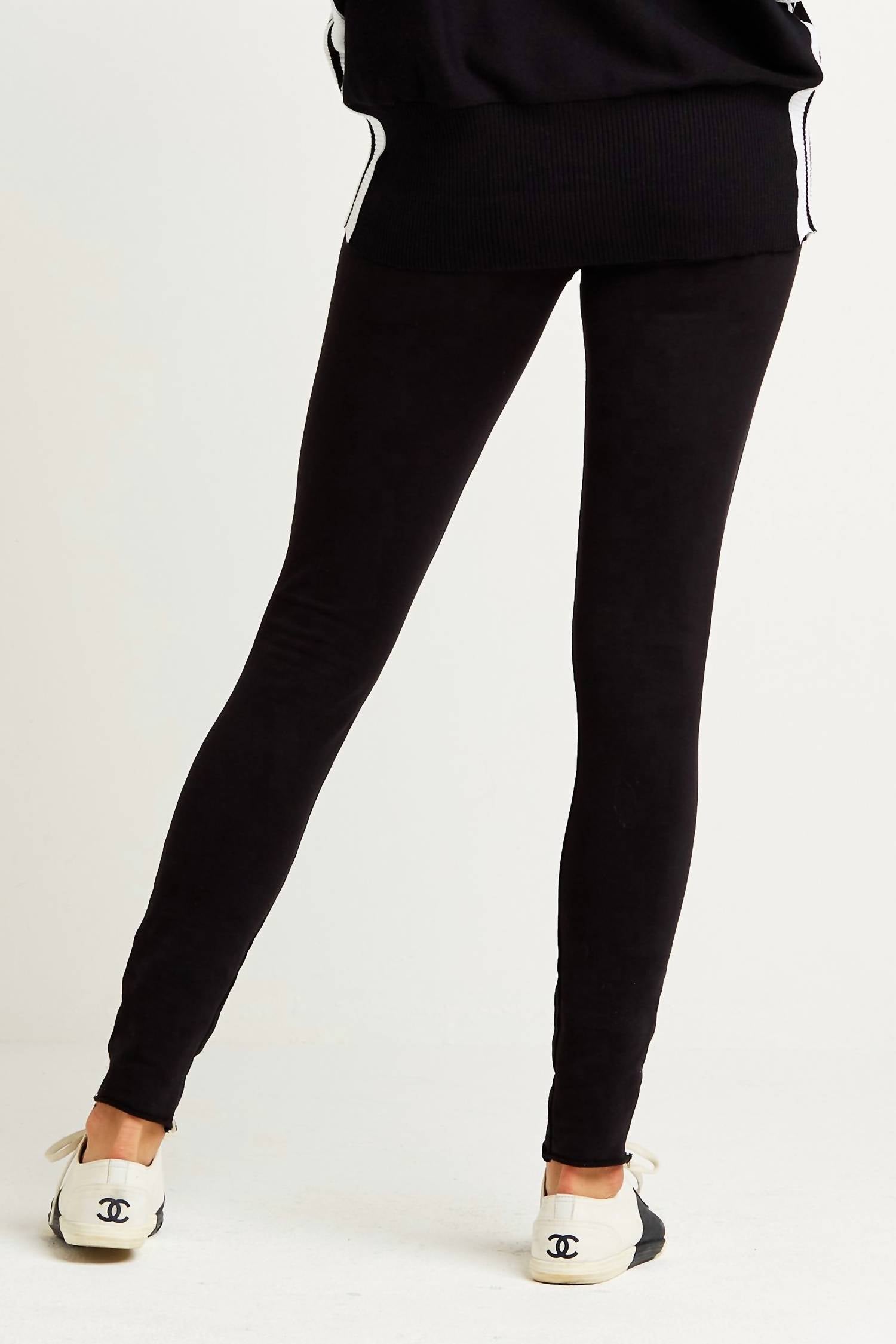 PLANET by Lauren G. SCUBA JEGGINGS in black - women's pants - detail view