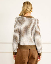 line and dot Lyon Crewneck Sweater in olive - women's sweater - alternate view