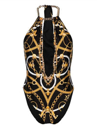 Camilla - Women's Chain Neck Plunge One Piece