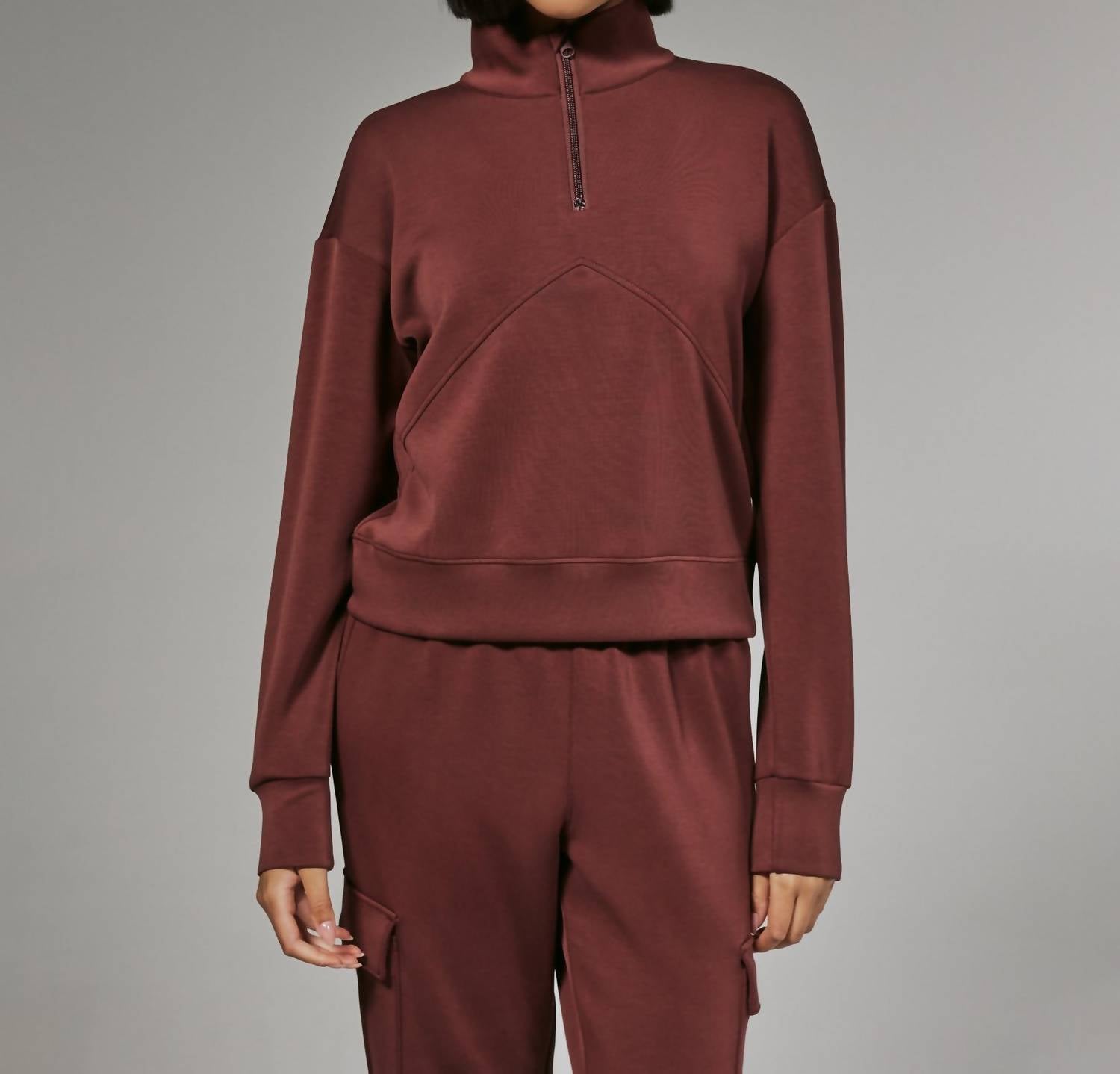 7Diamonds - Rev Crop Quarter Zip Sweatshirt