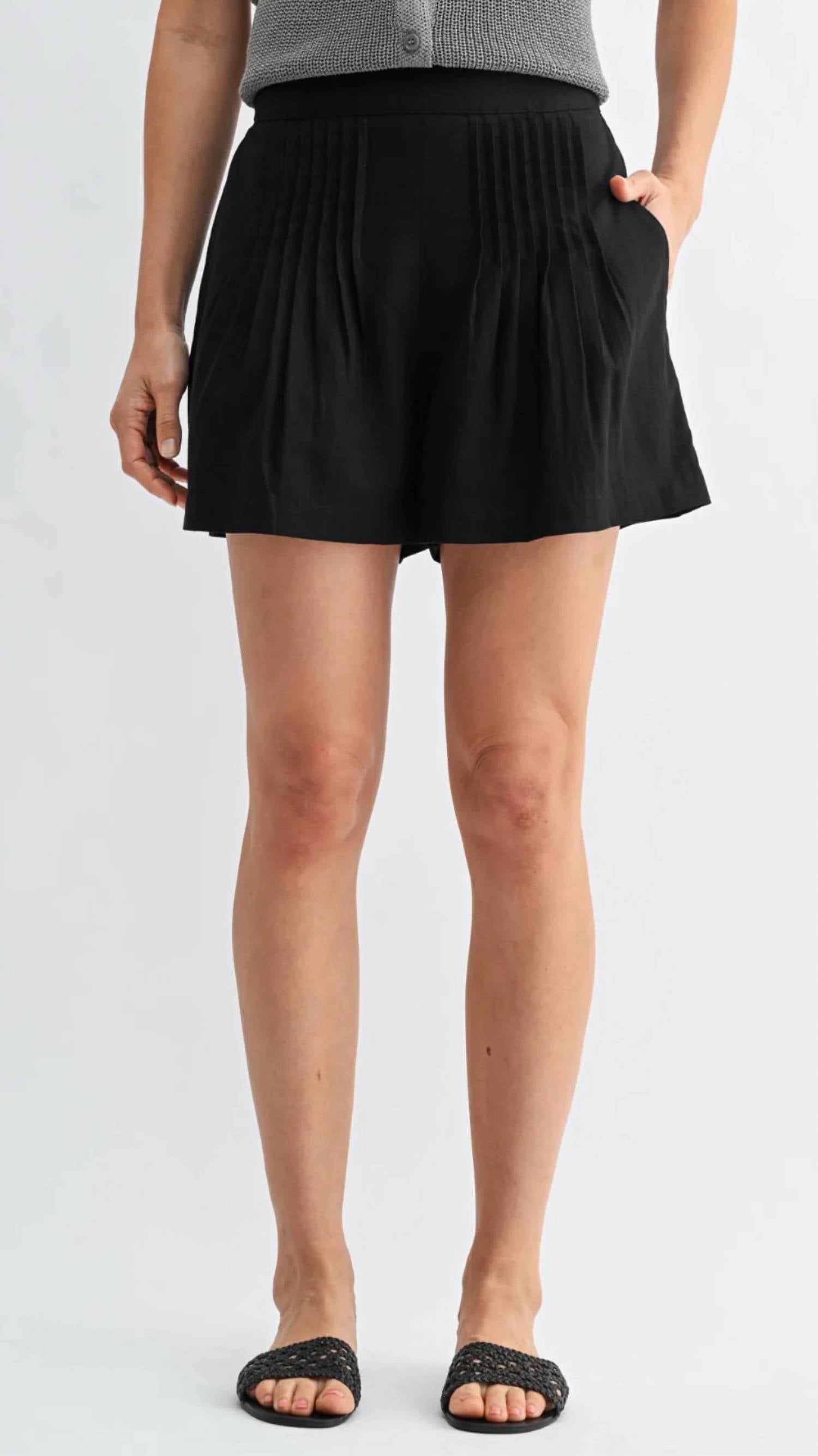 Fun 2 Fun - Rayon Blend Pleated Shorts