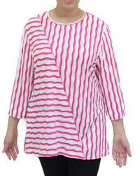 N Touch - Women's Wavy Stripe Top