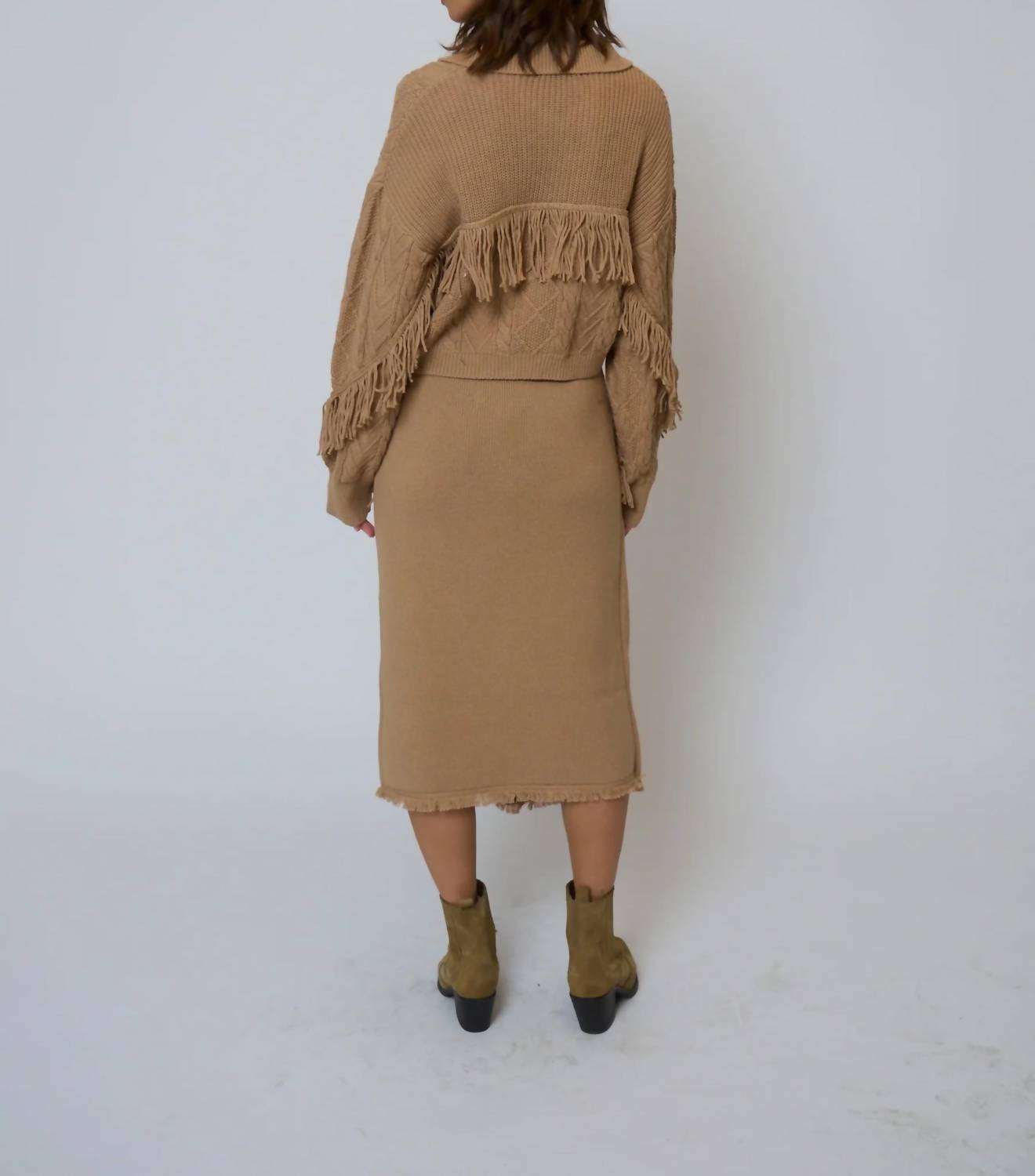 Central Park West - Elyse Fringe Assymetrical Midi Skirt