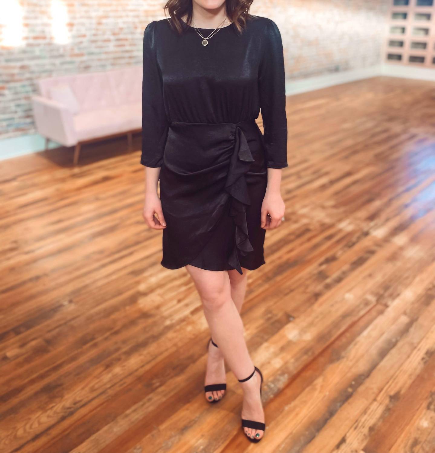 Gilli - Quinn Satin Ruffle Mini Dress