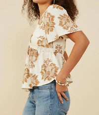Hayden La - Women's Babydoll V-neck Blouse