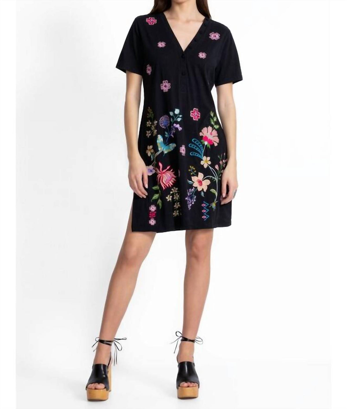 Johnny Was - Button Neck Knit Dress Maureen Plus