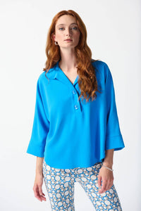 Joseph Ribkoff - Buttoned Collar Boxy Top
