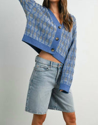 Buttermelon - Geometric V-neck Sweater