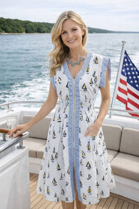 Thml - Sailboat Print Short Sleeve Dress