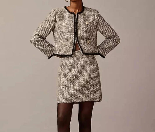 J.Crew - A-Line Tinsel Tweed Mini Skirt