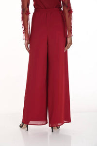 Frank Lyman Woven Wide Leg Pant in red - women's pants - detail view