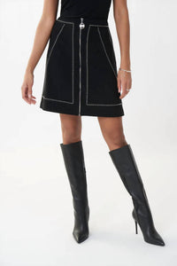 Joseph Ribkoff - Zippered Front And Embellishments Skirt