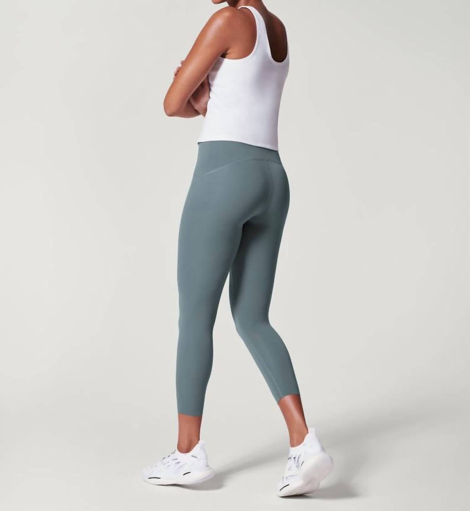 Spanx Booty Boost Active 7/8 Leggings in hazy blue grey - women's pants - detail view