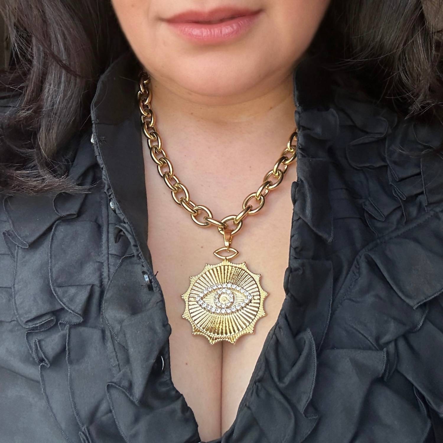 Jagged Halo Jewelry - Women's Tatiana Evil Eye Amulet Necklace