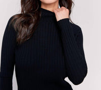 Charlie B - Ribbed Knit Mock Neck Sweater