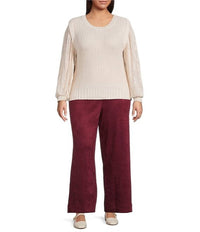 Skies Are Blue - Faux Suede Wide Leg Pants