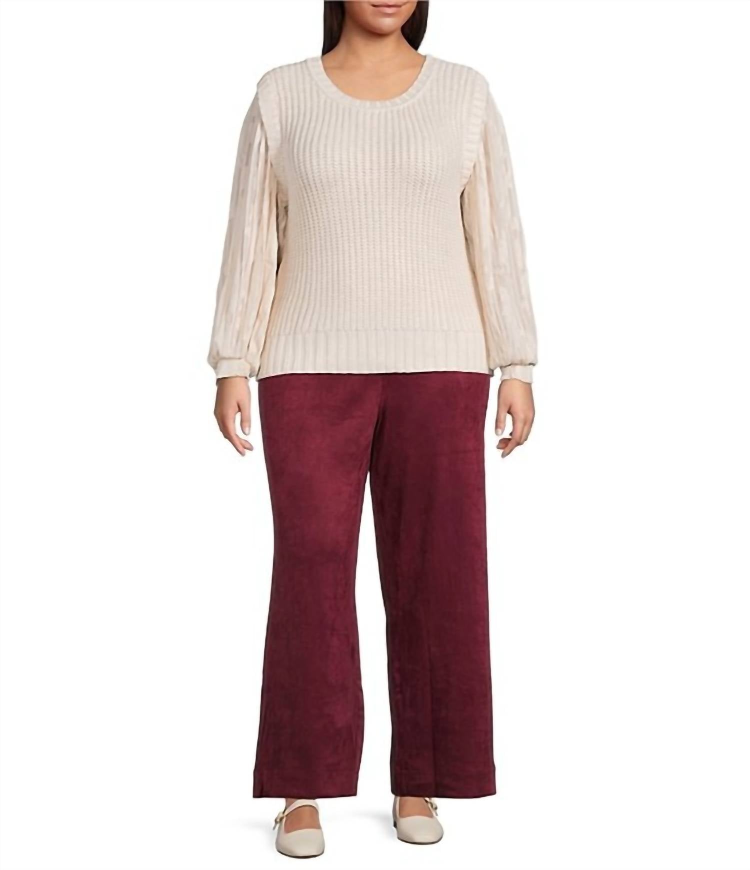 Skies Are Blue - Faux Suede Wide Leg Pants