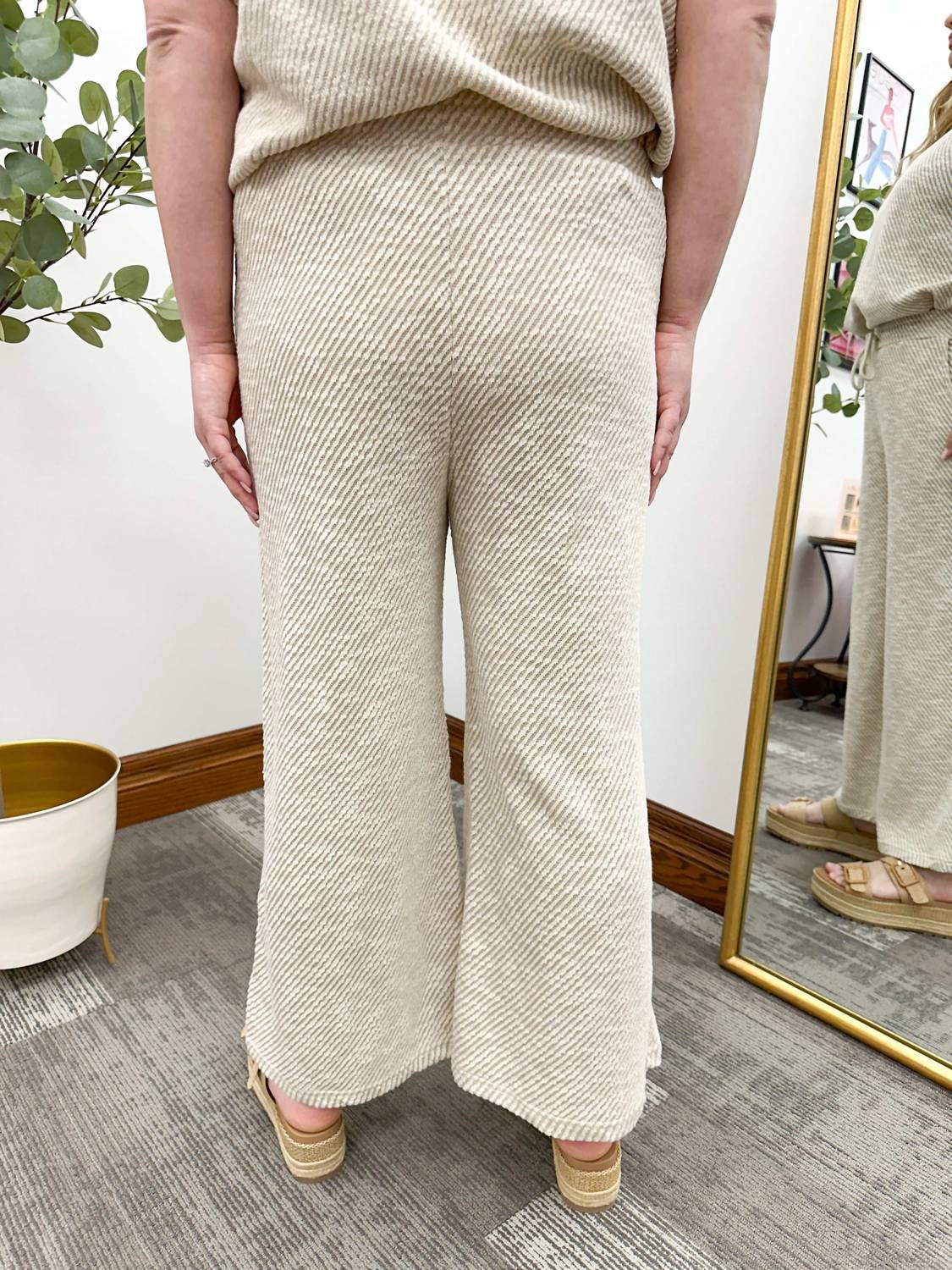 See And Be Seen - Textured Wide Leg Pants