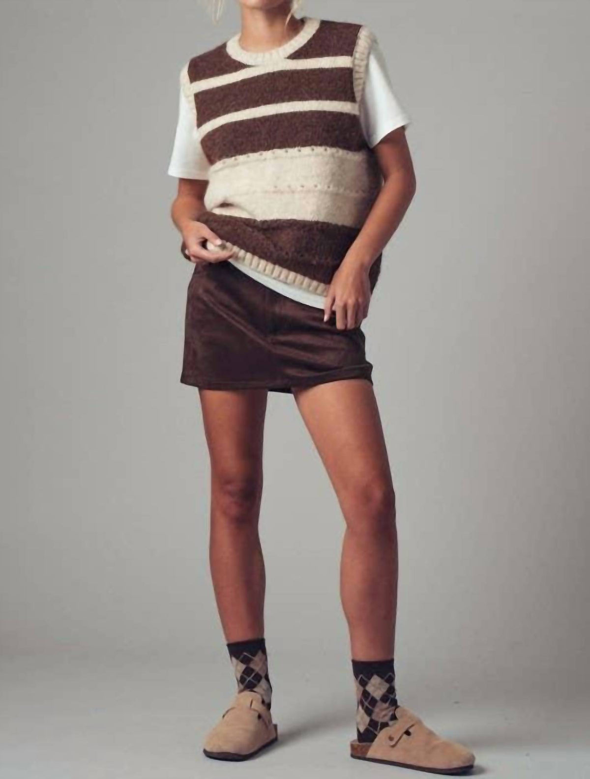 Urban Daizy - Women's Faux Suede Mini Skirt