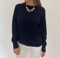 Elliott Lauren - Cotton Charm Crewneck Long Sleeves Sweater