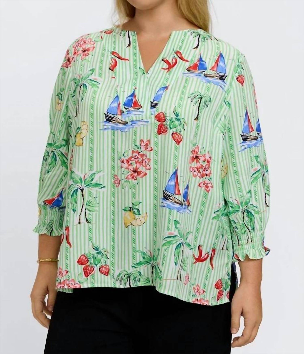 Foxcroft - Alica 3/4 Recess Shirt - Plus