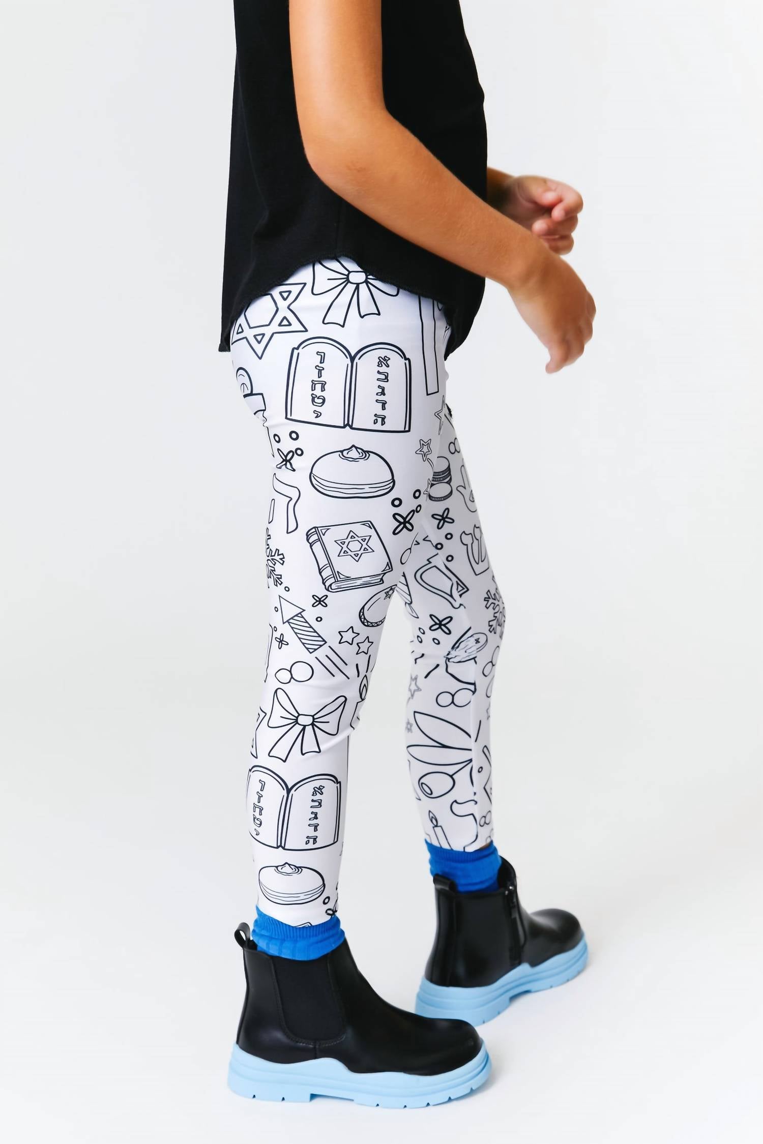 Girl's Hanukkah Coloring Leggings