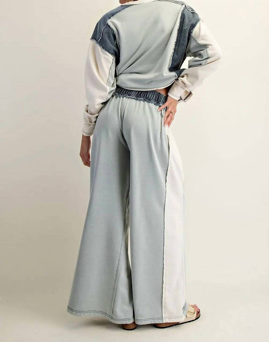 Ee:Some - Brynn Frayed Color Block Pullover & Pant Set