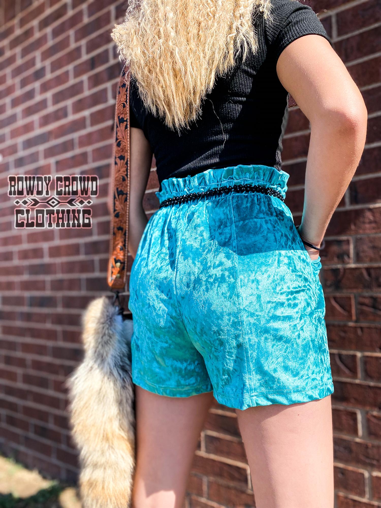Rowdy Crowd - Vetiver Velvet Shorts
