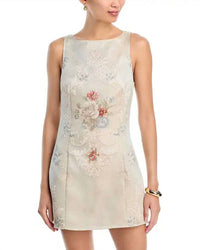 Sofie The Label - Kiara Floral Jacquard High Neck Mini Dress