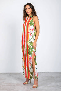 Lavender Brown - Jordan Collared Belted Maxi Dress
