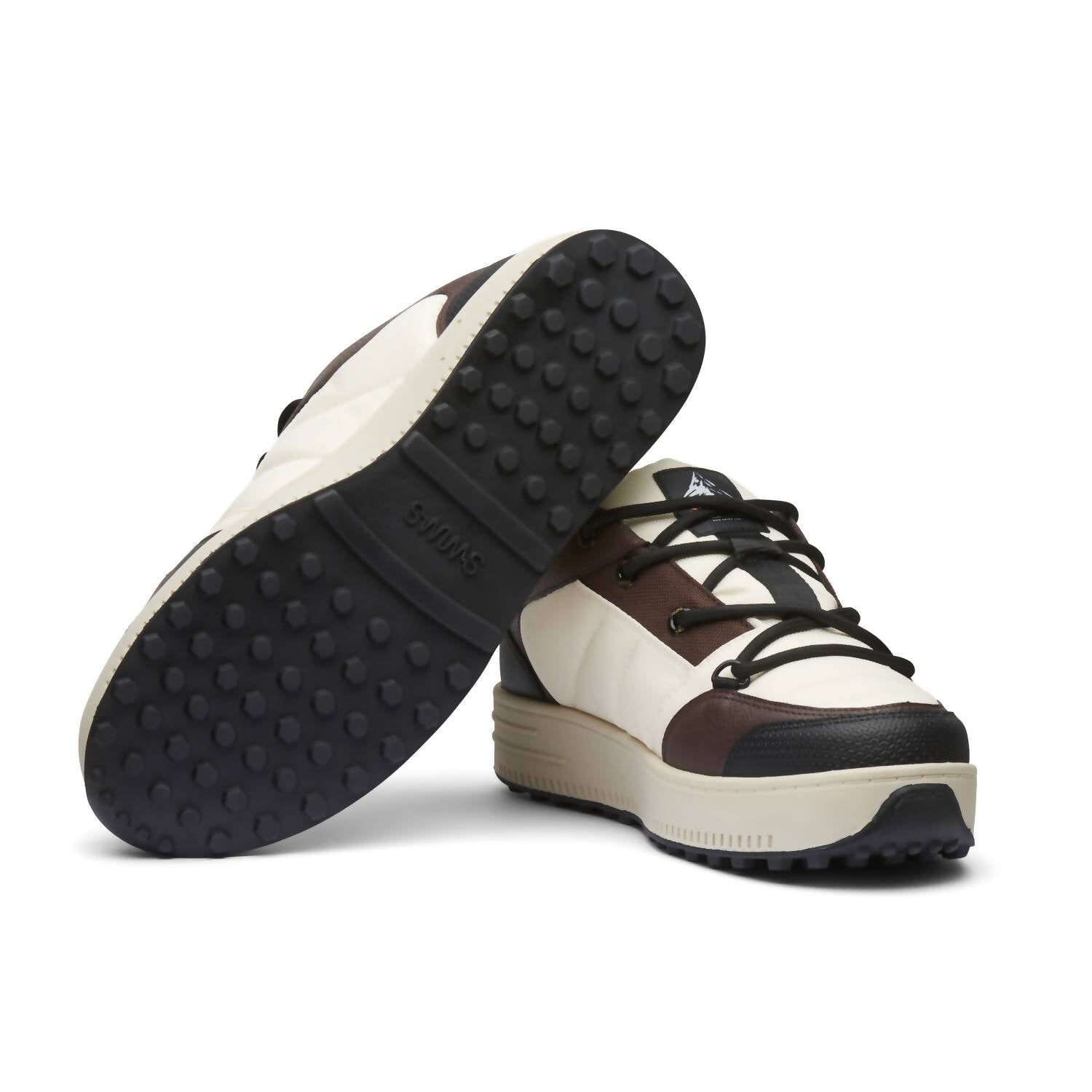 SWIMS Men's Snow Runner Low Sneakers in brown off white black - men's sneaker - detail view