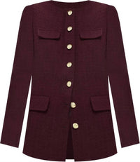 Pomander Place Button Down Long Sleeve Jacket in red - women's jacket - view 4