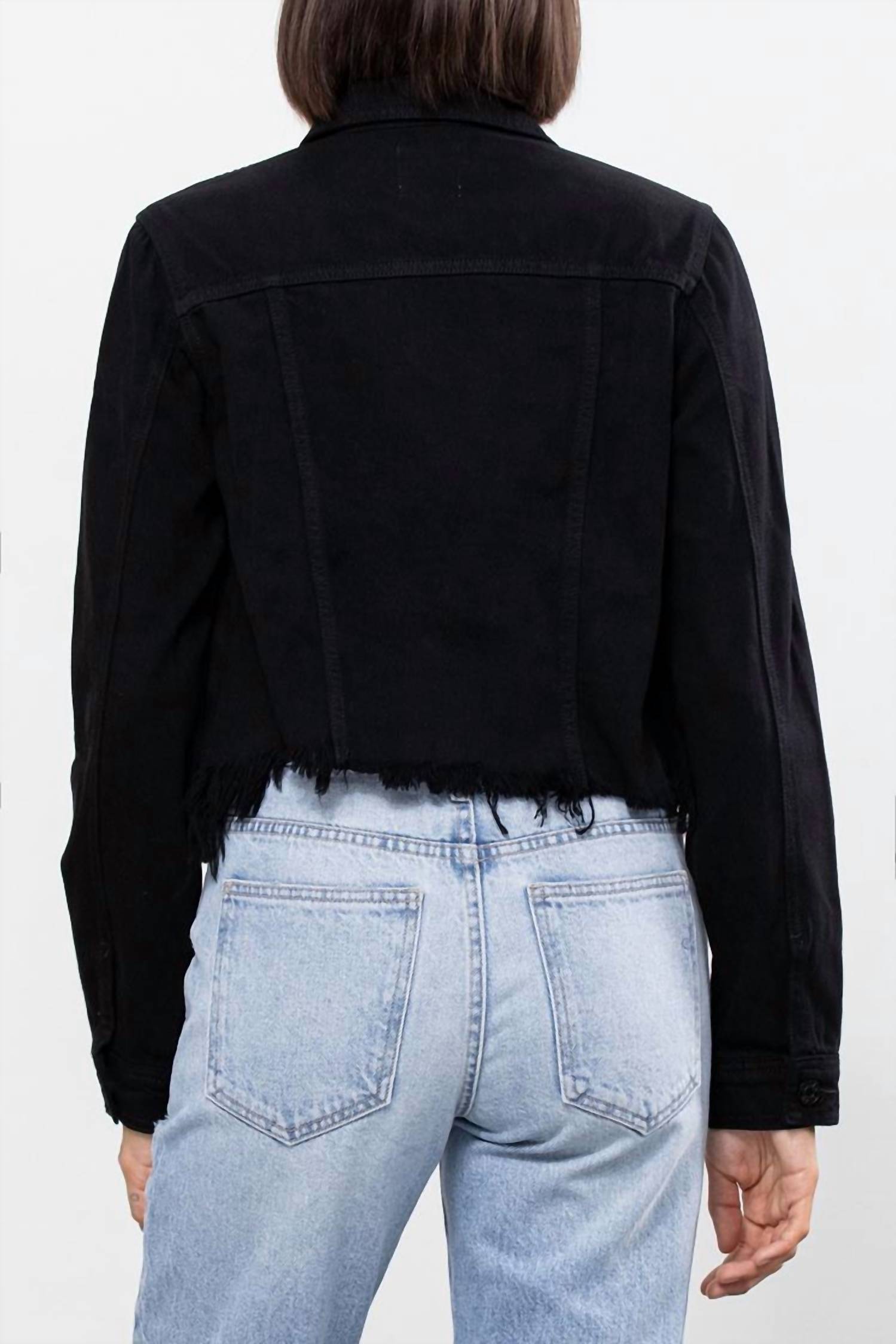 Hidden - Denim Frayed Jacket