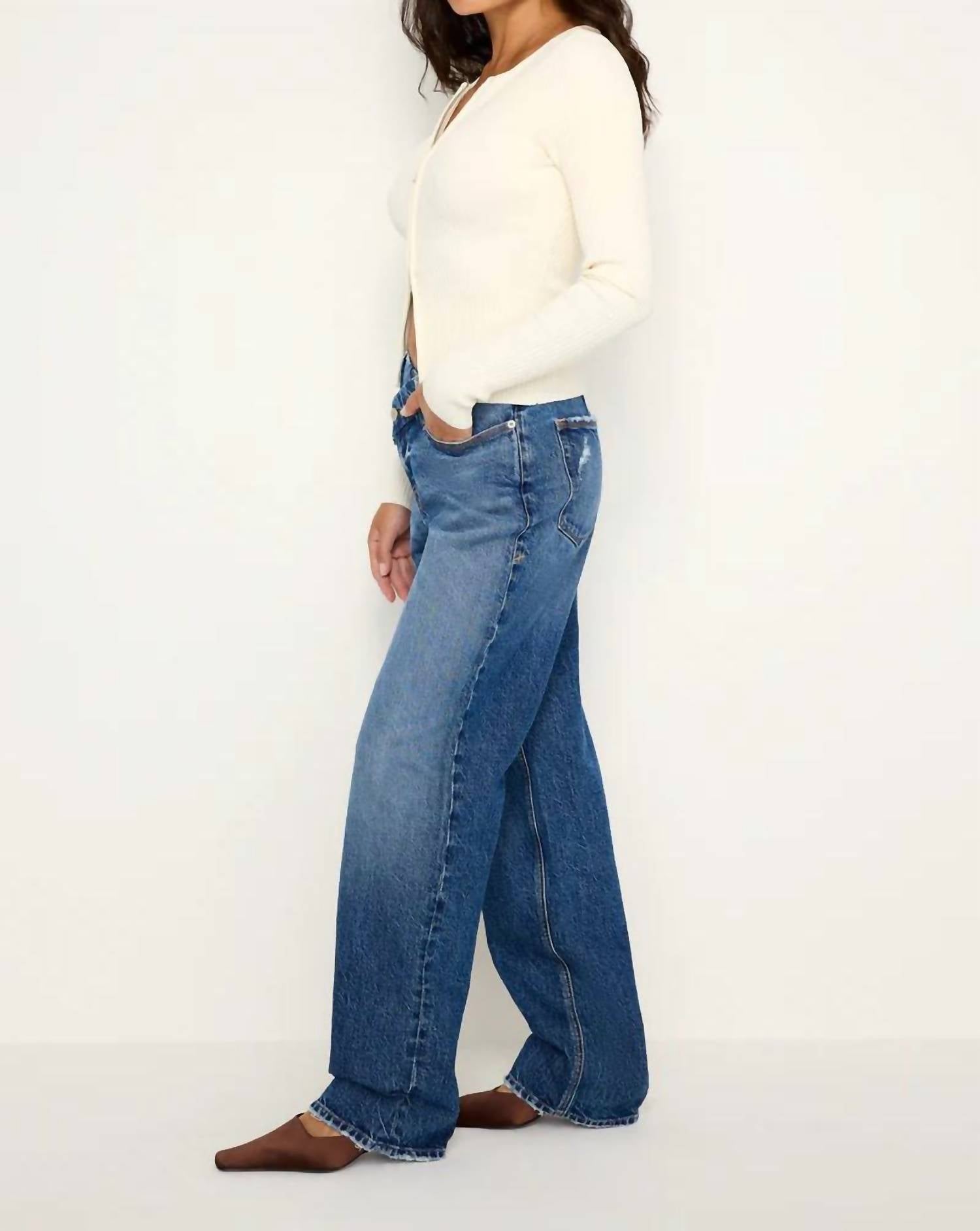Good American - Good 90s Petite Double Button Crossover Jean
