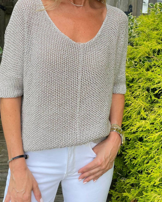 Brand Bazar - Metallic Crochet Sweater