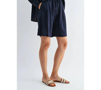 Fun 2 Fun - High-waist Linen Shorts