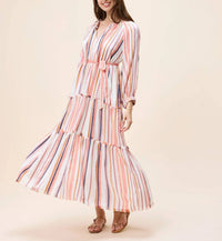 Cleobella Wisteria Midi Dress in ivory multi - women's dress - detail view