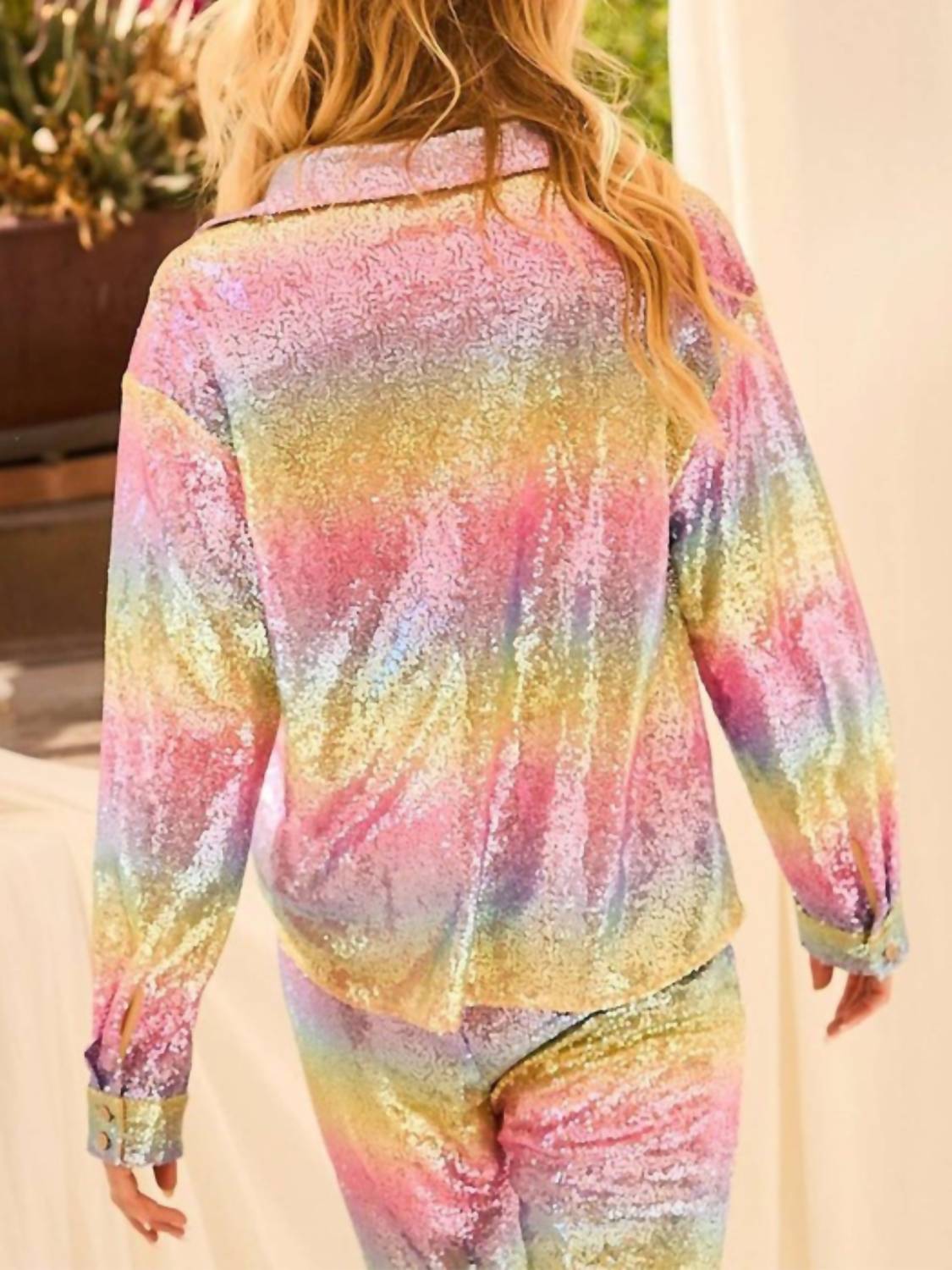 Main Strip - Steffie Sequin Long Sleeve Top