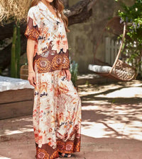 Paparazzi - Satin Border Print Camp Shirt