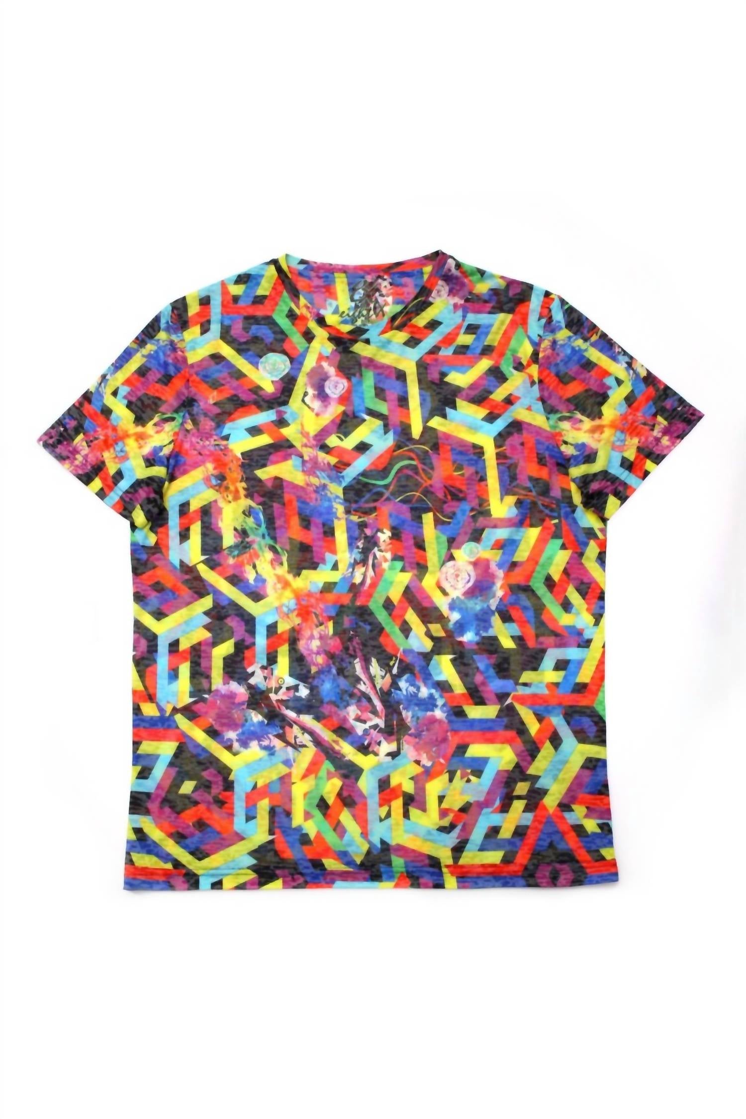 Eight X - Geo Lines Print T-shirt