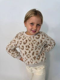 feather 4 arrow Snuggle Plush Top in ivory - kids' sweater